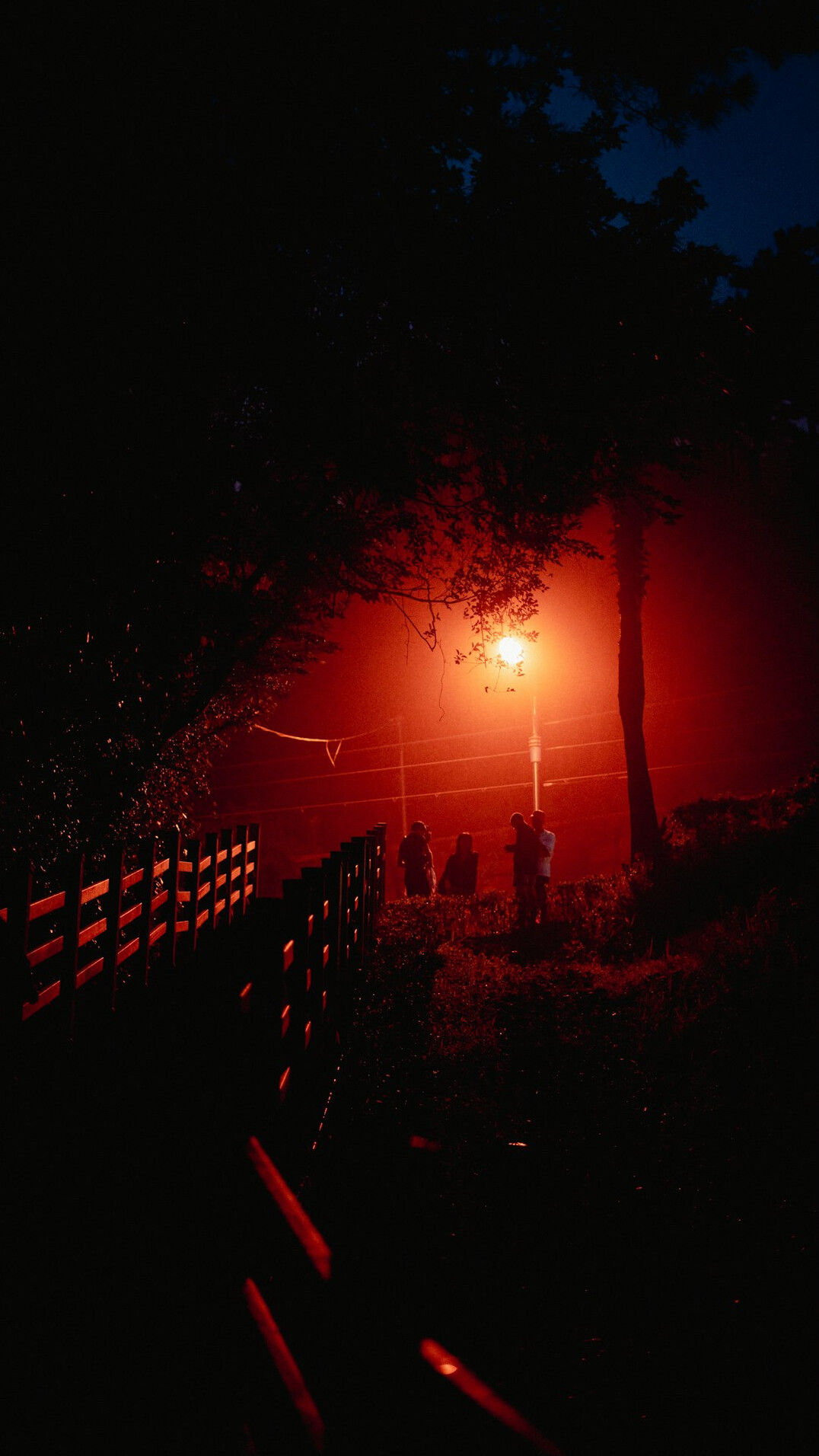 foggy street at night