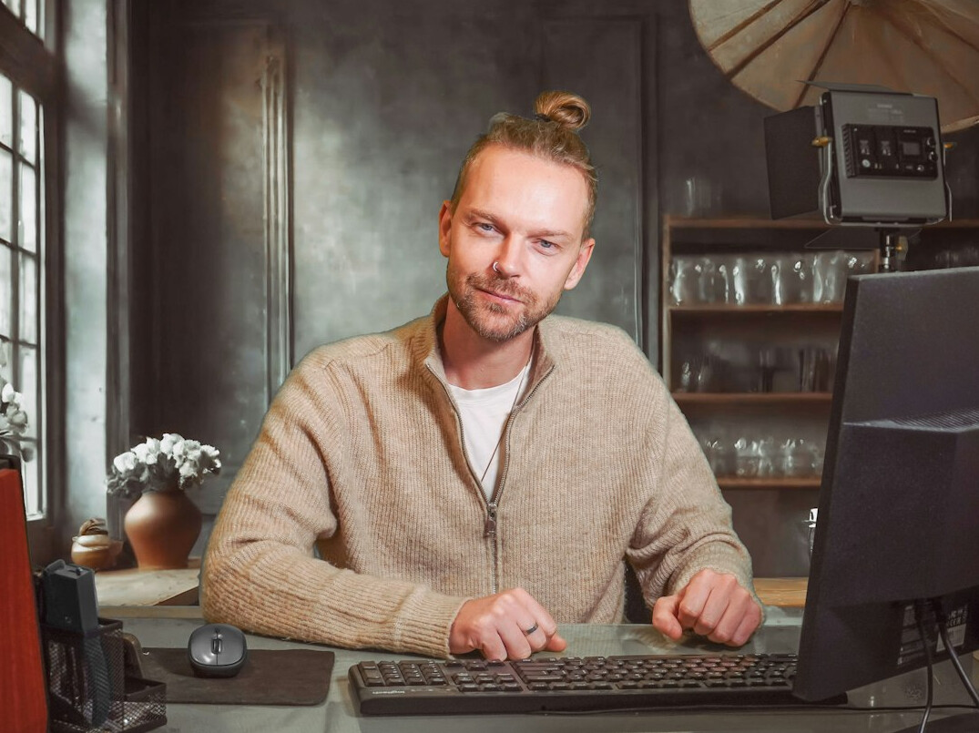 mystery writer at desk